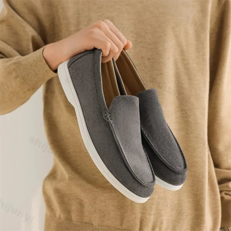 Men Flat Loafers 2025 Frosted Suede Flat Shoes Comfortable Non Slip Fashion Loafers Lightweight Trendy Outdoor Casual Shoes Mavietto Store